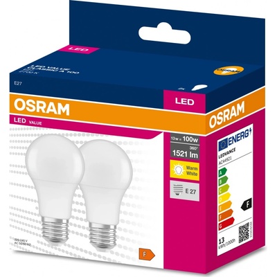 Osram Sada LED žiaroviek klasik, 13 W, 1 521 lm, teplá biela, E27, 2 ks