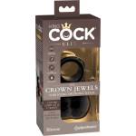 King Cock Crown Jewels - вибриращ пенис пръстен (черен)