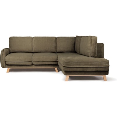 Bonami Зелен сгъваем ъглов диван от рипсено кадифе (десен ъгъл) Tori - Bonami Selection (TORILRIGHTCORNERPOSO46)