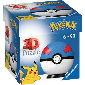 Ravensburger - Puzzle Pokemon puzzleball 3D modrá - 40 - 99 piese