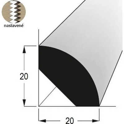Lišta rohová vnitřní RV 2020 SMRK/240 nastavovaná