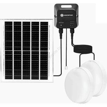 Aigostar - LED Соларна лампа 2xLED/70W/12V 12000 mAh 6500K Ø 20, 5 см (AI2010)