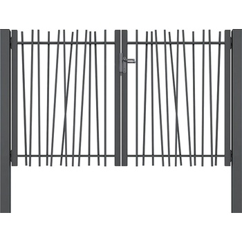 Brána CreaZen, dvoukřídlá, 4000 x 1500 mm, antracit, pozinkovaná, poplastovaná