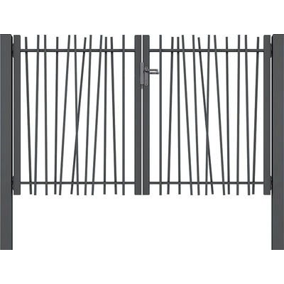 Brána CreaZen, dvoukřídlá, 4000 x 2000 mm, antracit, pozinkovaná, poplastovaná
