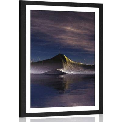Plakát s paspartou futuristické hory - 40x60 black