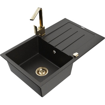 Mexen Bruno гранитна мивка с 1 камера с отцедник и кухненски смесител Rita, (6513-75-670300-50)