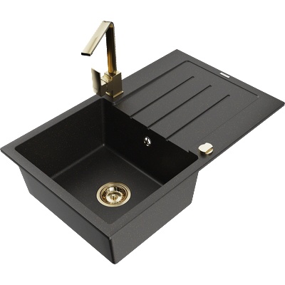 Mexen Bruno гранитна мивка с 1 камера с отцедник и кухненски смесител Rita, (6513-75-670300-50)