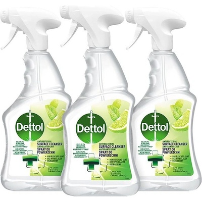 DETTOL Antibakteriálny sprej na povrchy Limetka a mäta 3 x 500 ml