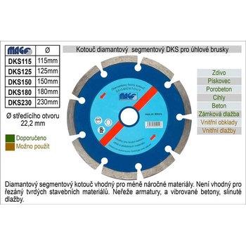 Magg Diamantový kotouč 150 x 22,2 mm DKS150