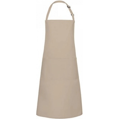 Adoco Číšnická zástěra s laclem a kapsou Kariban bavlna béžová