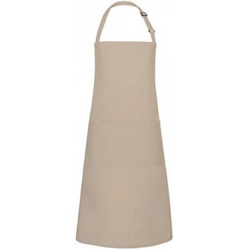 Adoco Číšnická zástěra s laclem a kapsou Kariban bavlna béžová