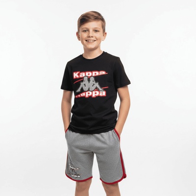 Chlapecký letní komplet kraťasy a tričko kappa Černošedá