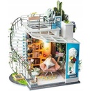 Ostatné stavebnice ROBOTIME miniaturní domeček - Podkrovní byt s terasou LED DIY 1:24