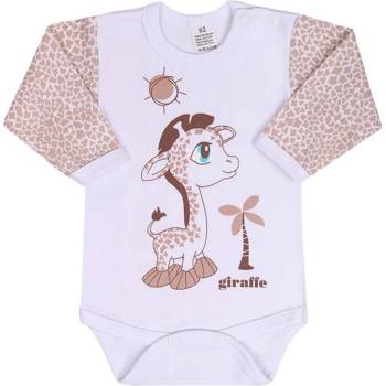 Dojčenské body s dlhým rukávom New Baby Giraffe bežové
