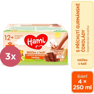 Hami Mlíčko s kaší s příchutí gurmánské čokolády 3 x 4 x 250 ml