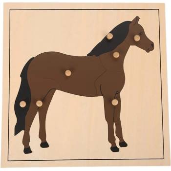 Дървен пъзел с животни - кон