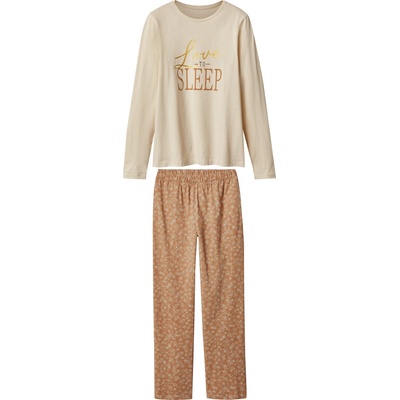 esmara® Dámske pyžamo biela/hnedá