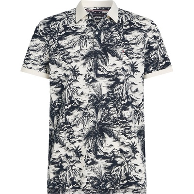 Tommy Hilfiger Блуза с яка Tommy Hilfiger Men's All Over Print Linen Short-Sleeve Polo Shirt - Desert Sky