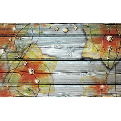 Preinterier FT5239 Fototapeta na stenu Kvety na drevenom pozadí vlies 152cm x 104cm
