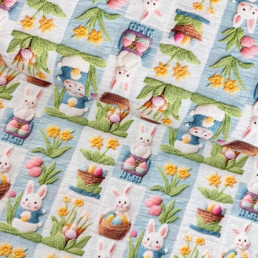Bavlna digital - Zajace Patchwork