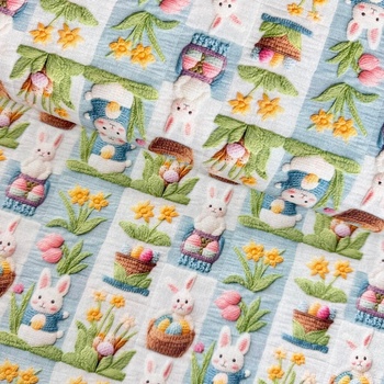 Bavlna digital - Zajace Patchwork