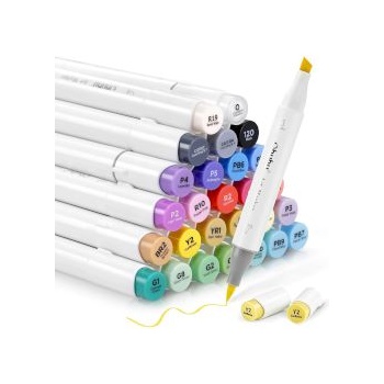 Ohuhu Алкохолни маркери двувърхи Honolulu 24 цвята