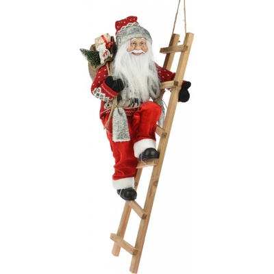 Home Styling Collection Vánoční dekorace Santa Claus na žebříku 65 cm