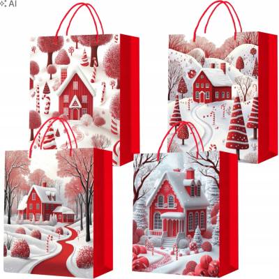 Wobell Darčeková taška s potlačou, papierová, ozdobná, darčeková, 32x26, lesklá