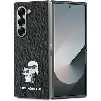 KARL LAGERFELD Калъф за Samsung Z Fold 6, Karl Lagerfeld Saffiano Metal PIN Case, Черен (KLHCZFD6SAPKCNPK)