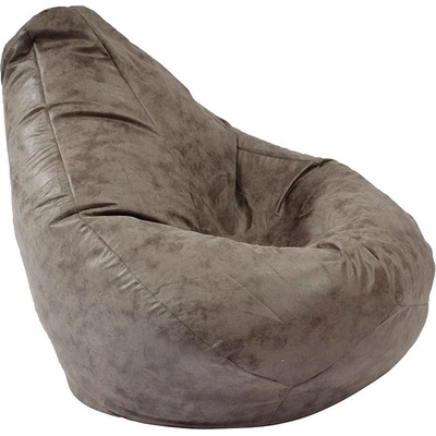 PUFRELAX Пуф, круша, 220л. , Nirvana Hobbit - Discover Gray, Перящ се калъф, Пълнеж от полистиролни перли, Гама Premium, 8408 (PUF-G-NH-PT-DIG)