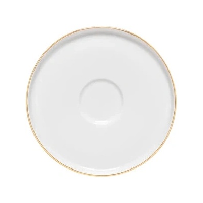 Costa Nova Podšálek pr.13cm, porcelán se zlatým okrajem, RESONANCE, bílá White-gold