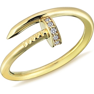 Lillian Vassago Zlatý prsten hřebík se zirkony LLV98-GR070Y