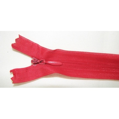 Zips krytý nedeliteľný 16cm červený