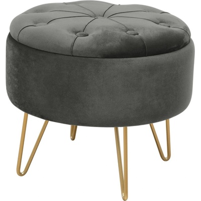 Ak furniture Taburet ROCA samet šedý