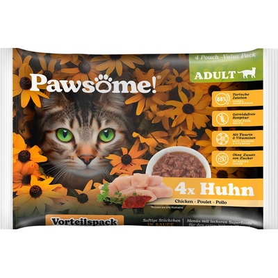 Pawsome Adult Cat kuracie 4 x 85 g