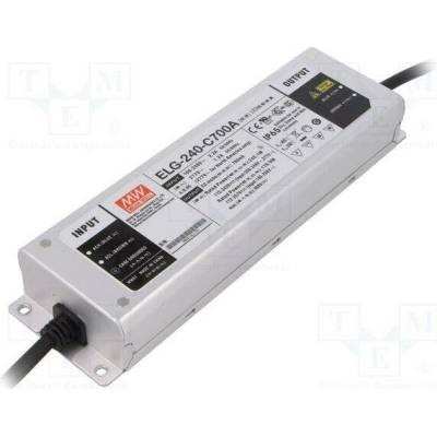 MEAN WELL ELG-240-C700A Napájecí zdroj: spínaný; LED; 240W; 172÷343VDC; 350÷700mA; IP65