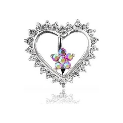 Šperky4U piercing do pupíku se štítem srdíčko WP01221