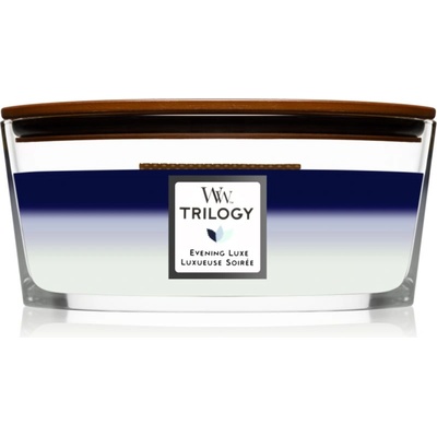 WoodWick Trilogy Evening Luxe ароматна свещ с дървен фитил (hearthwick) 453.6 гр