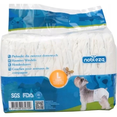 Nobleza Plienky na psa L 6-11 kg pás 30-50 cm 12 ks