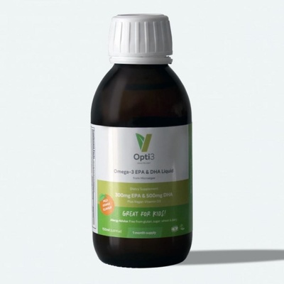 Vegetology Opti-3, Omega-3 EPA a DHA s vitaminem D3 tekuté 150 ml