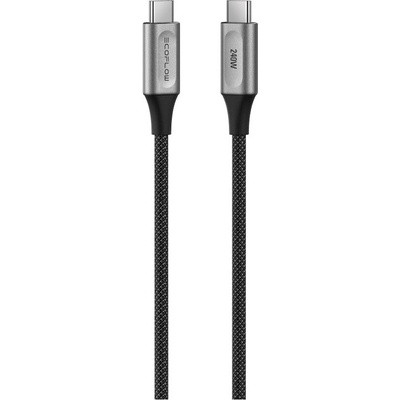 EcoFlow Кабел с бързо зареждане за устройства с USB-C порт - EcoFlow Rapid Pro USB-C to USB-C Data Cable 240W (180 см) (черен) (EFA-240W-C-C-CABLE-EU)