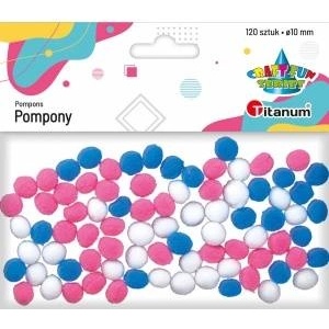 TITANUM Polyester pompons 10mm mix 120pcs - mallbg - 19,89 лв