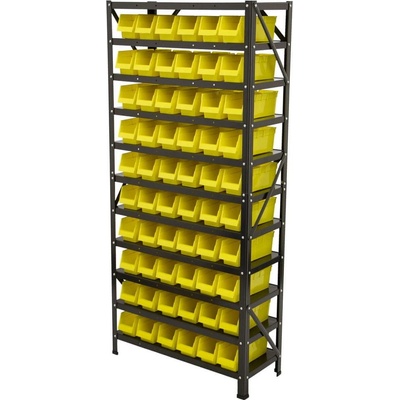 AHProfi Kovový regál s plastovými boxmi, 60 ks - AH019342