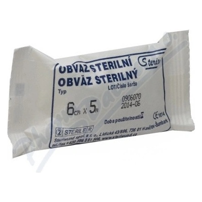 Steriwund obinadlo hydrofililní pletené sterilní 6cm x 5m/1 ks