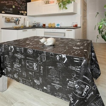 Obrus metráž 6734110, rozmer 140 cm x 20 m, Café Bistro čierne, IMPOL TRADE