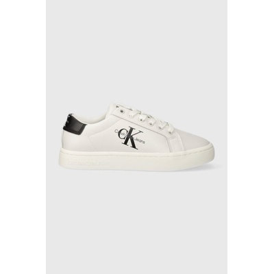 Calvin Klein Jeans Кожени маратонки Calvin Klein Jeans CLASSIC CUPSOLE LACEUP LTH WN LACE UP в бяло YW0YW01269 (YW0YW01269)