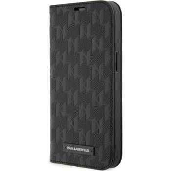 KARL LAGERFELD iPhone 14 Pro Max 6.7" bookcase black Saffiano Monogram (KLBKP14XSAKLHPK)