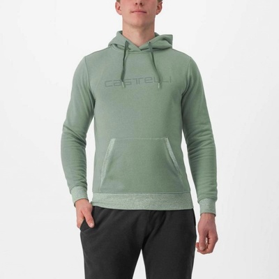 Castelli LOGO HOODIE mikina defender zelená
