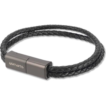 4smarts Lightning Charging Wristband - кабел тип гривна за устройства iPhone, iPad, iPod и устройства с Lightning (черен) (размер L)