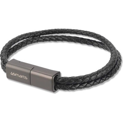4smarts Lightning Charging Wristband - кабел тип гривна за устройства iPhone, iPad, iPod и устройства с Lightning (черен) (размер L)